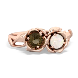 Smoky Quartz Rose Garden 14K Rose Gold ring R5510