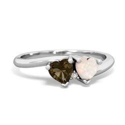 Smoky Quartz Sweethearts 14K White Gold ring R5260