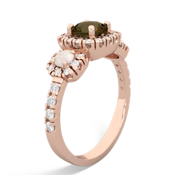 Smoky Quartz Regal Halo 14K Rose Gold ring R5350