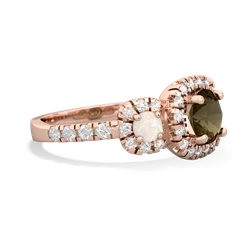 Smoky Quartz Regal Halo 14K Rose Gold ring R5350