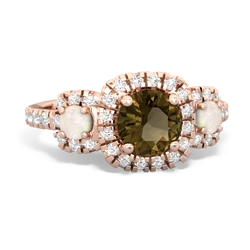 Smoky Quartz Regal Halo 14K Rose Gold ring R5350