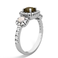 Smoky Quartz Regal Halo 14K White Gold ring R5350