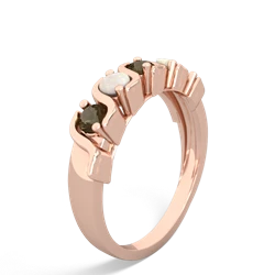 Smoky Quartz Anniversary Band 14K Rose Gold ring R2089