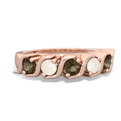 Smoky Quartz Anniversary Band 14K Rose Gold ring R2089