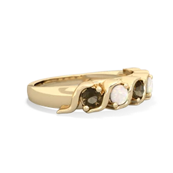 Smoky Quartz Anniversary Band 14K Yellow Gold ring R2089