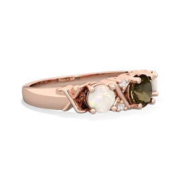 Smoky Quartz Hugs And Kisses 14K Rose Gold ring R5016