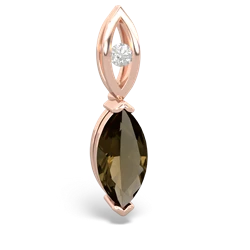 Smoky Quartz Marquise Drop 14K Rose Gold pendant P5333