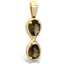 Smoky Quartz Infinity 14K Yellow Gold pendant P5050