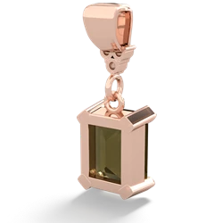 Smoky Quartz Art Deco Dangle 14K Rose Gold pendant P1937