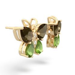 Smoky Quartz Butterfly 14K Yellow Gold earrings E2215