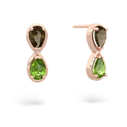 Smoky Quartz Infinity 14K Rose Gold earrings E5050