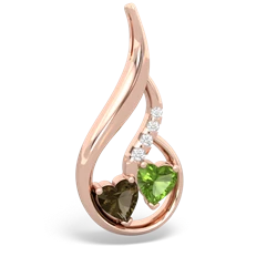 Smoky Quartz Keepsake Curves 14K Rose Gold pendant P5450