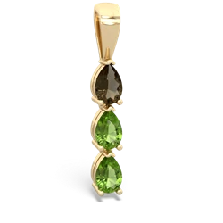 Smoky Quartz Dew Drops 14K Yellow Gold pendant P2251