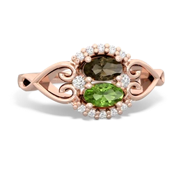 Smoky Quartz Love Nest 14K Rose Gold ring R5860