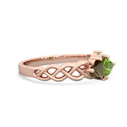 Smoky Quartz Heart To Heart Braid 14K Rose Gold ring R5870