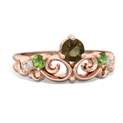 Smoky Quartz Crown Keepsake 14K Rose Gold ring R5740