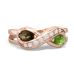 Smoky Quartz Diamond Infinity 14K Rose Gold ring R5390