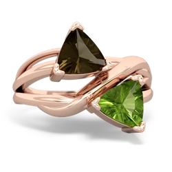 Smoky Quartz Split Band Swirl 14K Rose Gold ring R2341