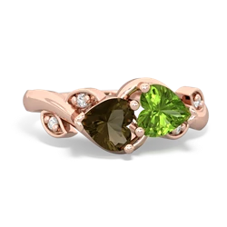 Smoky Quartz Floral Elegance 14K Rose Gold ring R5790