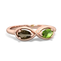 Smoky Quartz Infinity 14K Rose Gold ring R5050