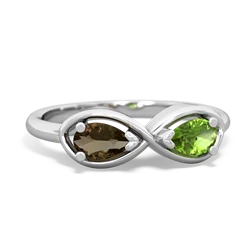 Smoky Quartz Infinity 14K White Gold ring R5050