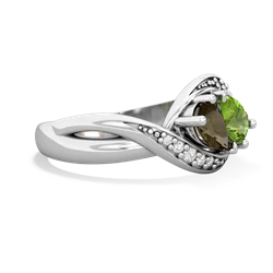 Smoky Quartz Summer Winds 14K White Gold ring R5342