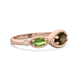 Smoky Quartz Milgrain Marquise 14K Rose Gold ring R5700