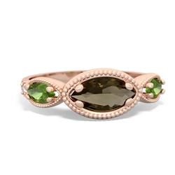 Smoky Quartz Milgrain Marquise 14K Rose Gold ring R5700