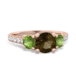 Smoky Quartz Pave Trellis 14K Rose Gold ring R5500