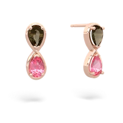 Smoky Quartz Infinity 14K Rose Gold earrings E5050