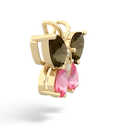 Smoky Quartz Butterfly 14K Yellow Gold pendant P2215