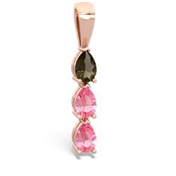 Smoky Quartz Dew Drops 14K Rose Gold pendant P2251