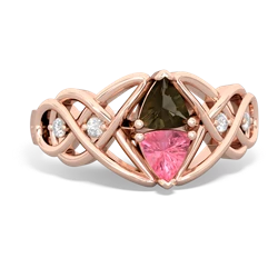 Smoky Quartz Keepsake Celtic Knot 14K Rose Gold ring R5300