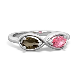 Smoky Quartz Infinity 14K White Gold ring R5050