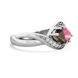 Smoky Quartz Summer Winds 14K White Gold ring R5342