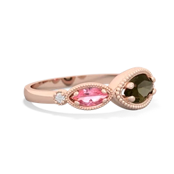 Smoky Quartz Milgrain Marquise 14K Rose Gold ring R5700