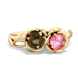 Smoky Quartz Rose Garden 14K Yellow Gold ring R5510