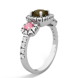 Smoky Quartz Regal Halo 14K White Gold ring R5350