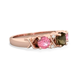 Smoky Quartz Hugs And Kisses 14K Rose Gold ring R5016