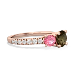 Smoky Quartz Pave Trellis 14K Rose Gold ring R5500