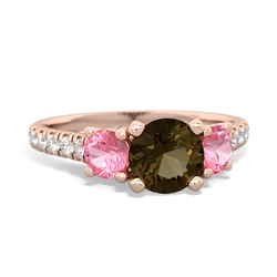 Smoky Quartz Pave Trellis 14K Rose Gold ring R5500