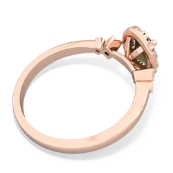 Smoky Quartz Antique-Style Halo 14K Rose Gold ring R5720