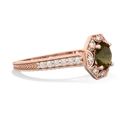 Smoky Quartz Art-Deco Starburst 14K Rose Gold ring R5520