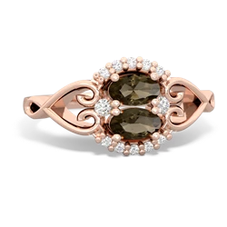 Smoky Quartz Love Nest 14K Rose Gold ring R5860