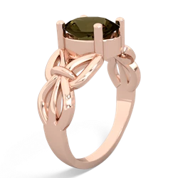 Smoky Quartz Celtic Knot Cocktail 14K Rose Gold ring R2377