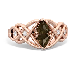 Smoky Quartz Keepsake Celtic Knot 14K Rose Gold ring R5300