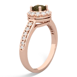 Smoky Quartz Diamond Halo 14K Rose Gold ring R5370