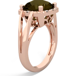 Smoky Quartz Art Deco Cocktail 14K Rose Gold ring R2498