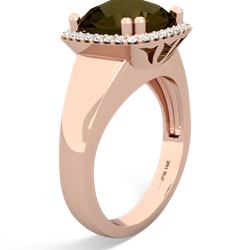 Smoky Quartz Halo Cocktail 14K Rose Gold ring R2544