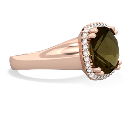 Smoky Quartz Halo Cocktail 14K Rose Gold ring R2544